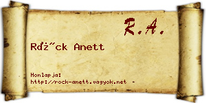 Röck Anett névjegykártya